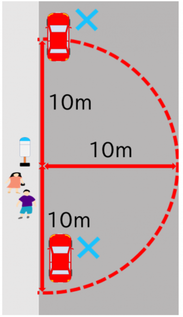 バス の 停留所 駐 停車